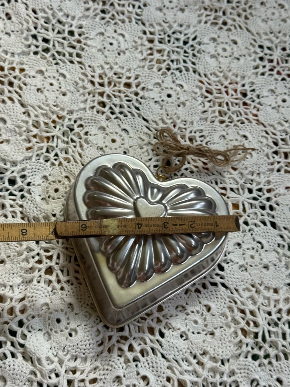 Vintage Silver Heart-Shaped Decorative Tin